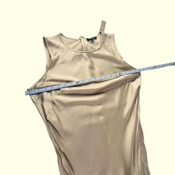J.Crew High Neck Slip Dress in Luster Crepe in Light Khaki Color Size 10 - Picture 9 of 15